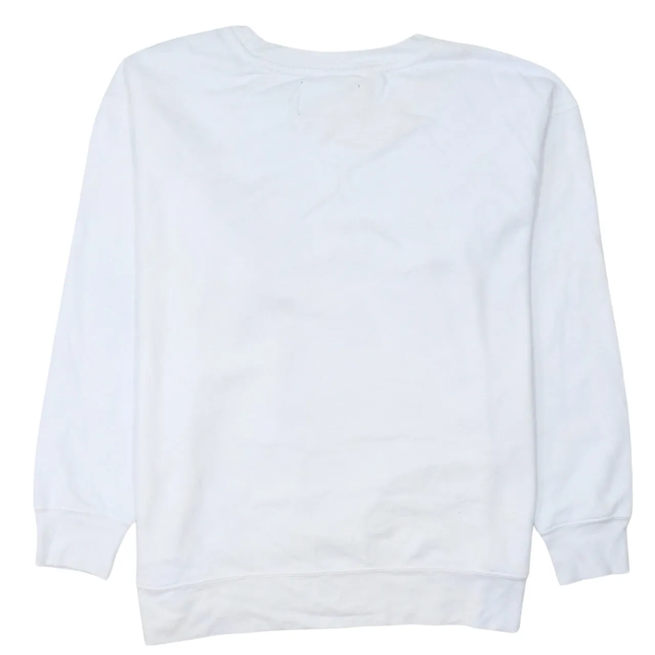 Adidas White Sweatshirt Men's Small Gold Printed Logo Crewneck Pullover Fleece Top sold by Vintage Club product image thumbnail 2