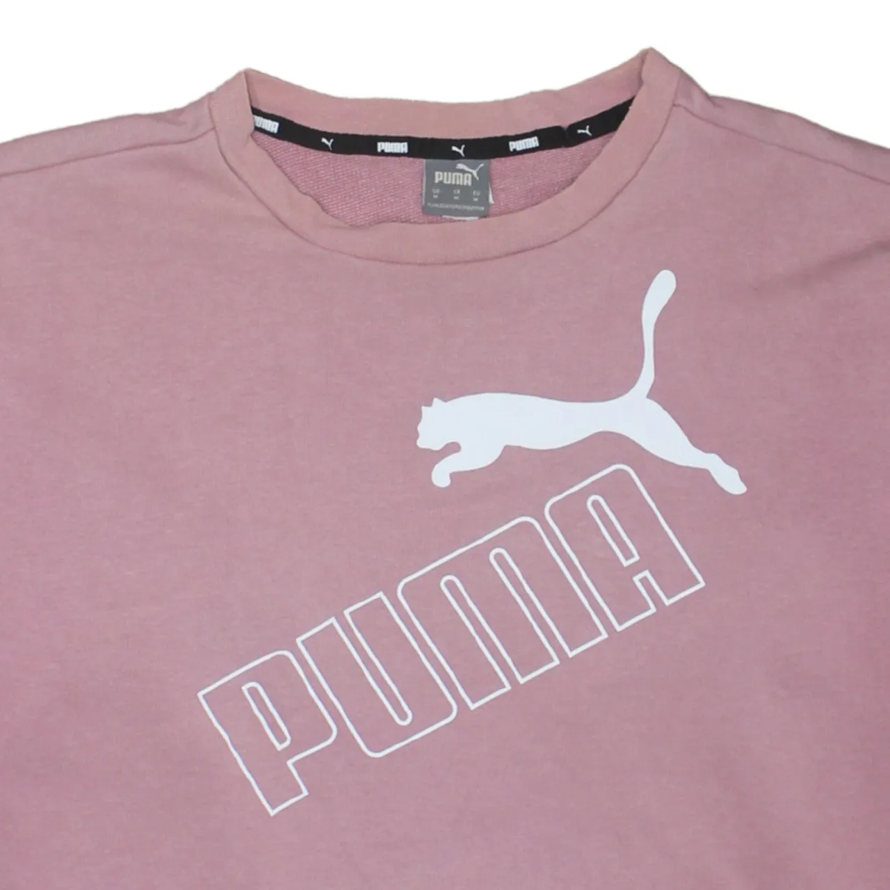 Puma Pink Sweatshirt Men's Medium Printed Big Logo Tape Sleeve Crewneck Pullover Top sold by Vintage Club product image thumbnail 3