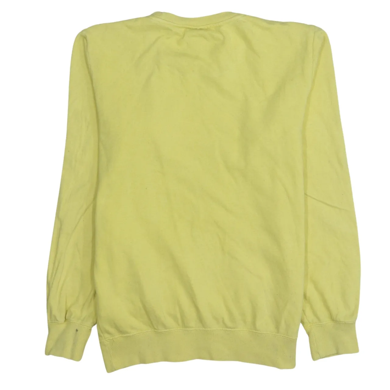 Champion Yellow Sweatshirt Men's XSmall Embroidered Chest Logo Cuff Badge Fleece Pullover sold by Vintage Club product image thumbnail 2