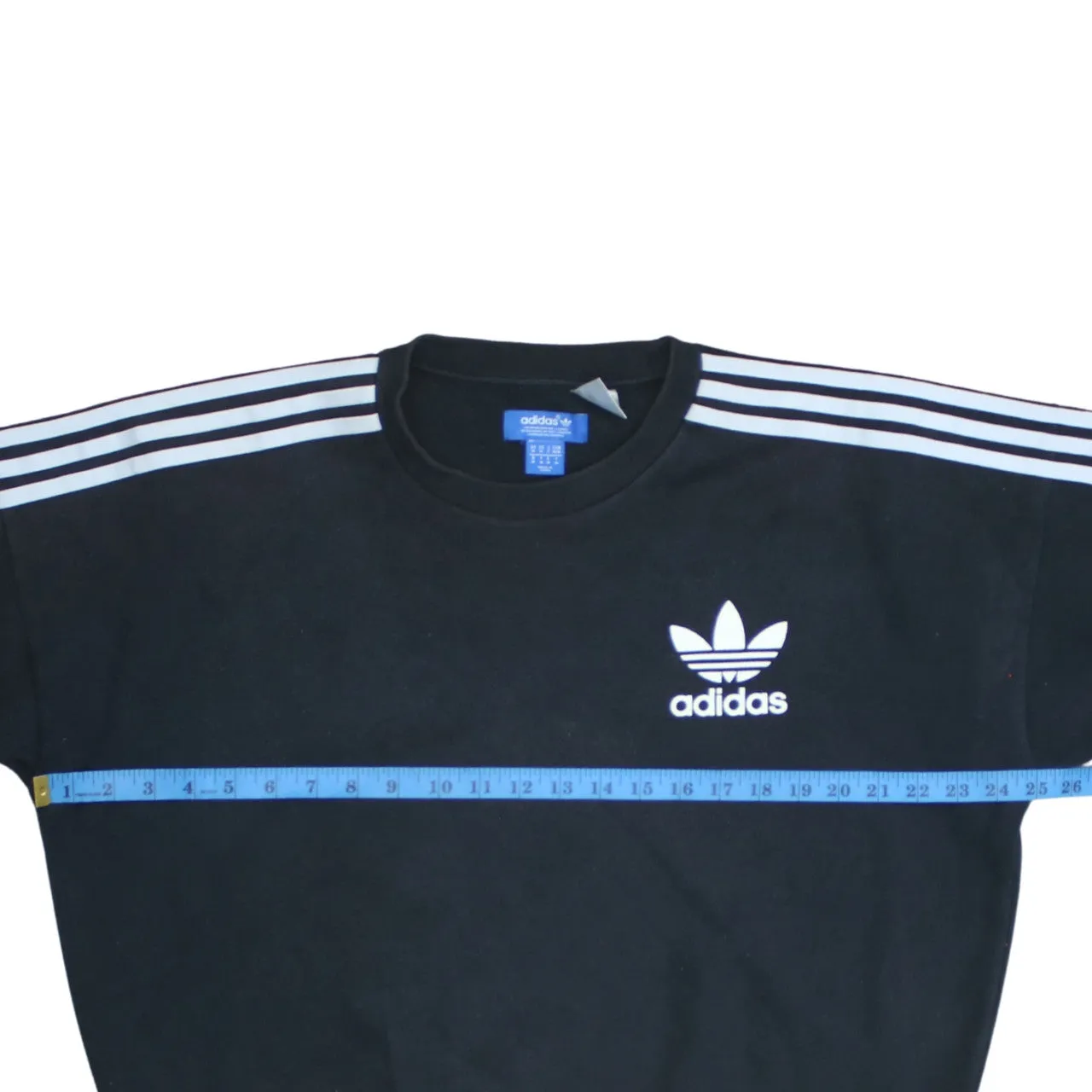 Adidas Black Sweatshirt Men's Medium Trefoil Logo Three Stripe Sleeve Pullover Top sold by Vintage Club product image thumbnail 5