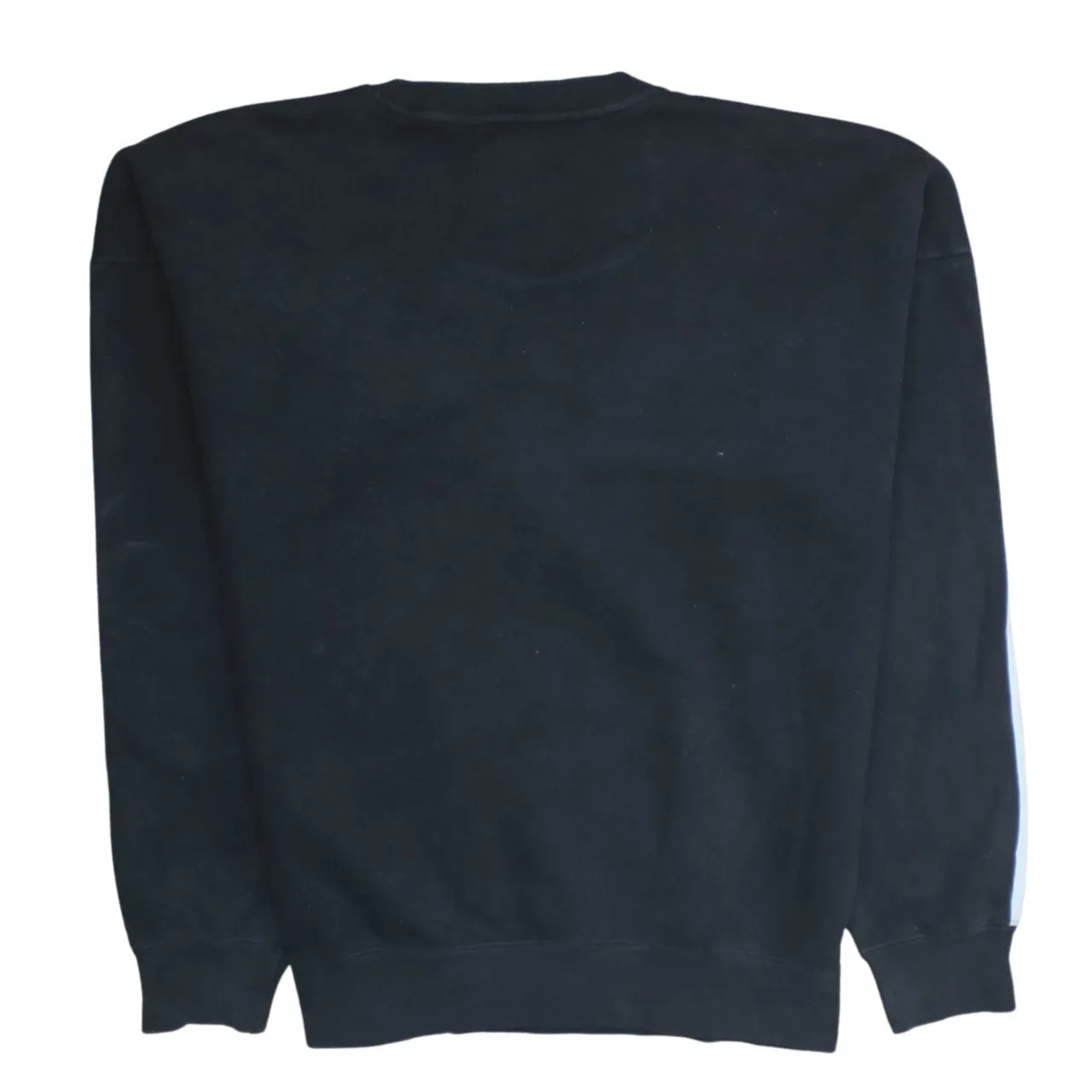 Adidas Black Sweatshirt Men's Medium Trefoil Logo Three Stripe Sleeve Pullover Top sold by Vintage Club product image thumbnail 2