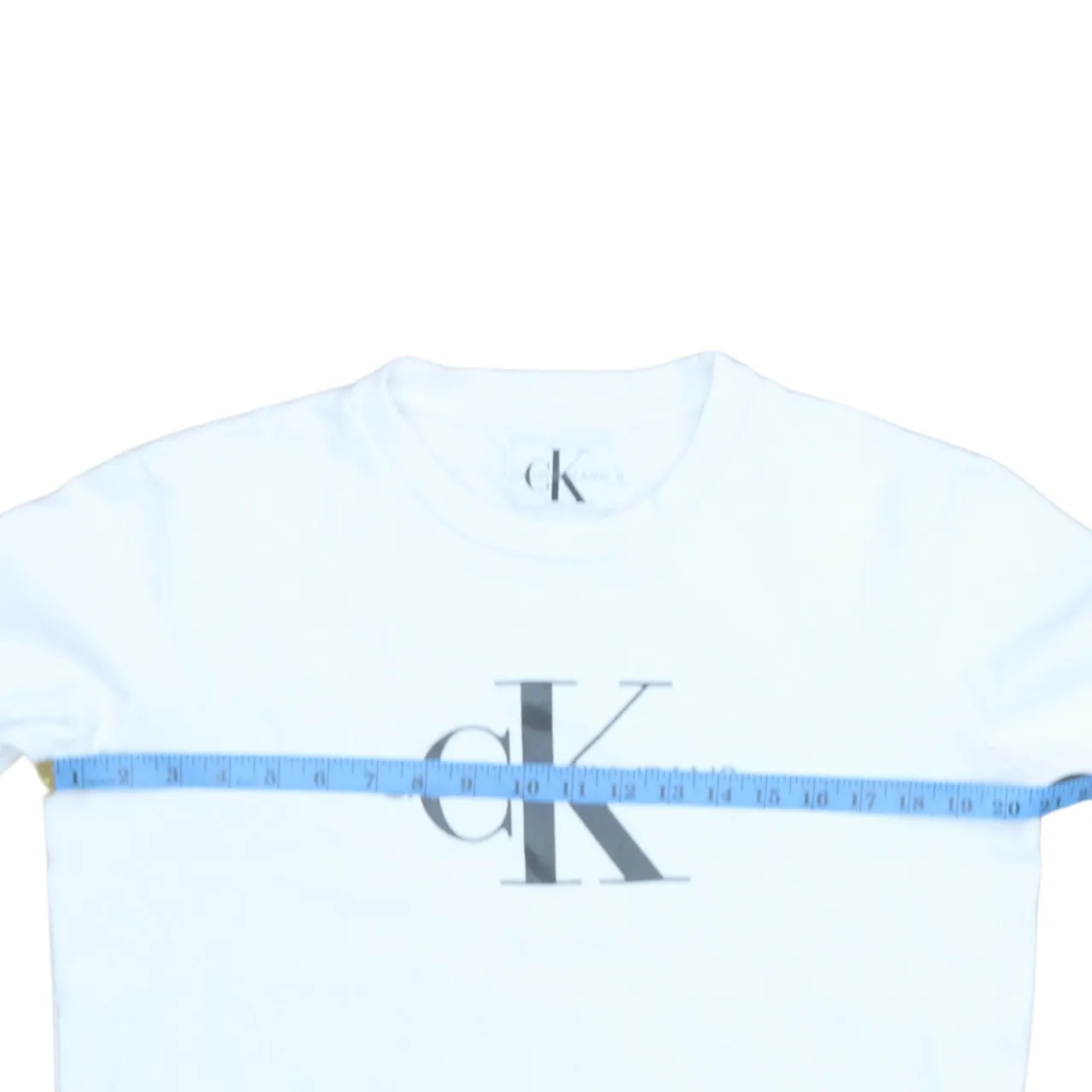 Calvin Klein White Sweatshirt Men's Medium Printed CK Jeans Logo Crewneck Pullover Top sold by Vintage Club product image thumbnail 5