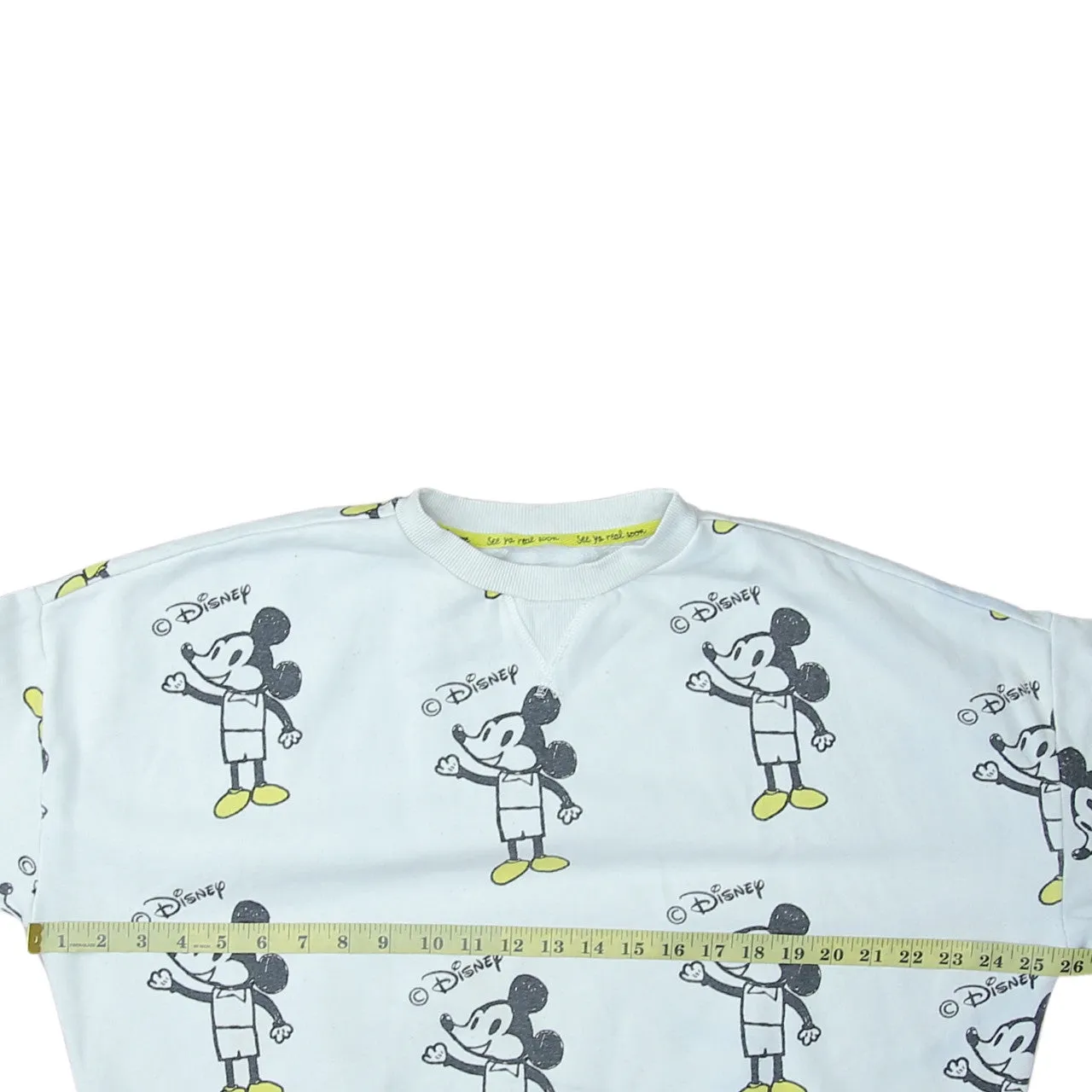 Disney White Mickey Mouse Sweatshirt Men's Small All Over Print Crewneck Pullover Top sold by Vintage Club product image thumbnail 5