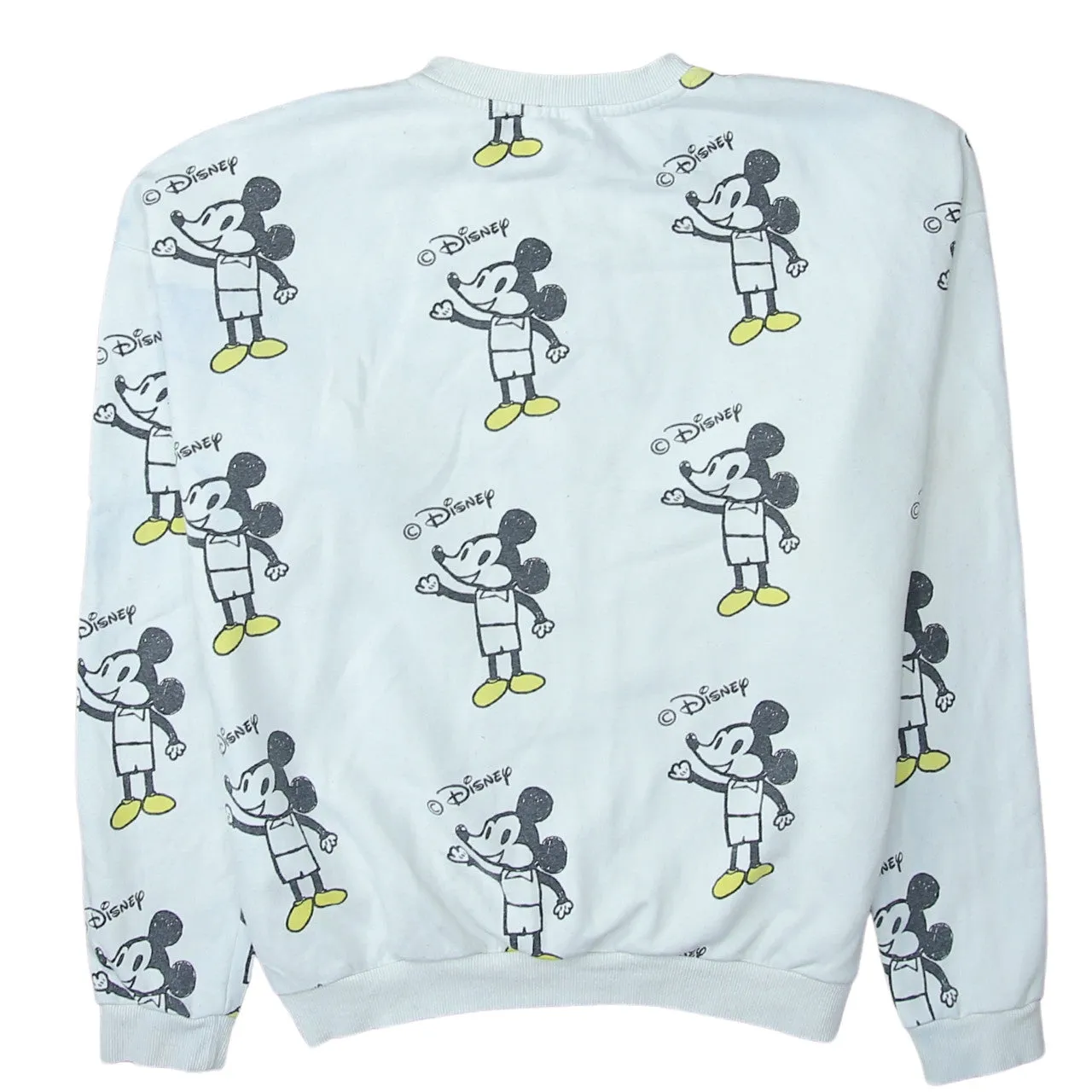 Disney White Mickey Mouse Sweatshirt Men's Small All Over Print Crewneck Pullover Top sold by Vintage Club product image thumbnail 2