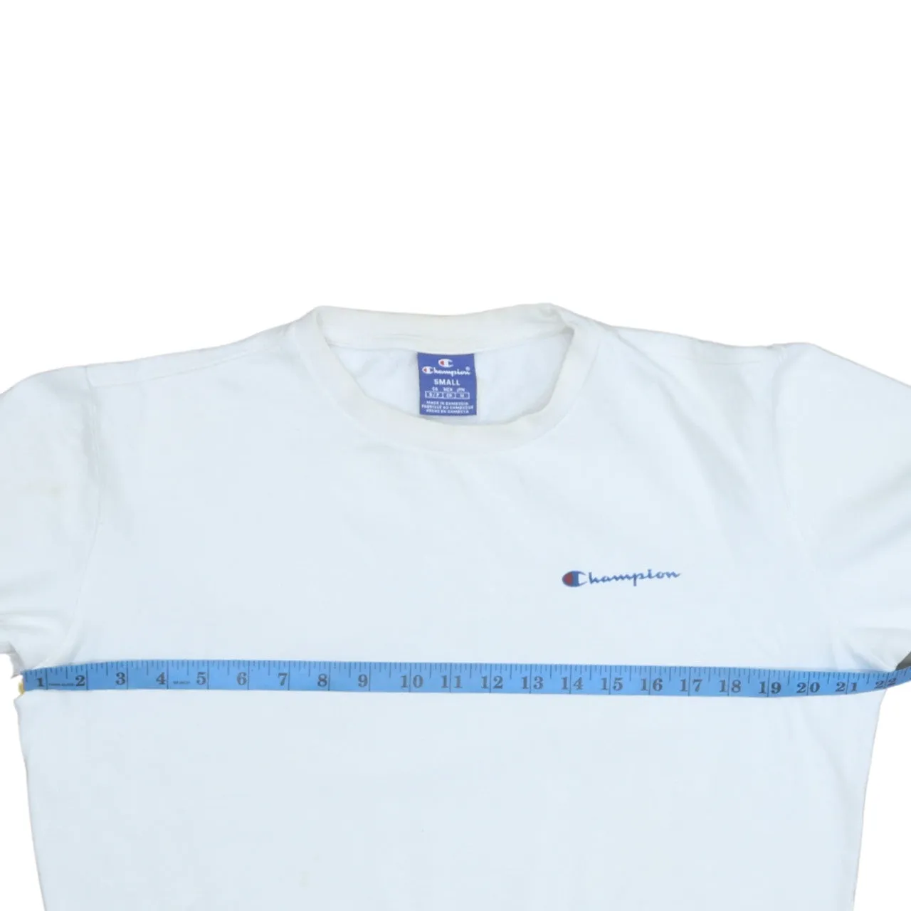 Champion White Sweatshirt Men's Small Embroidered Chest Logo Cuff Logo Crewneck Pullover sold by Vintage Club product image thumbnail 5