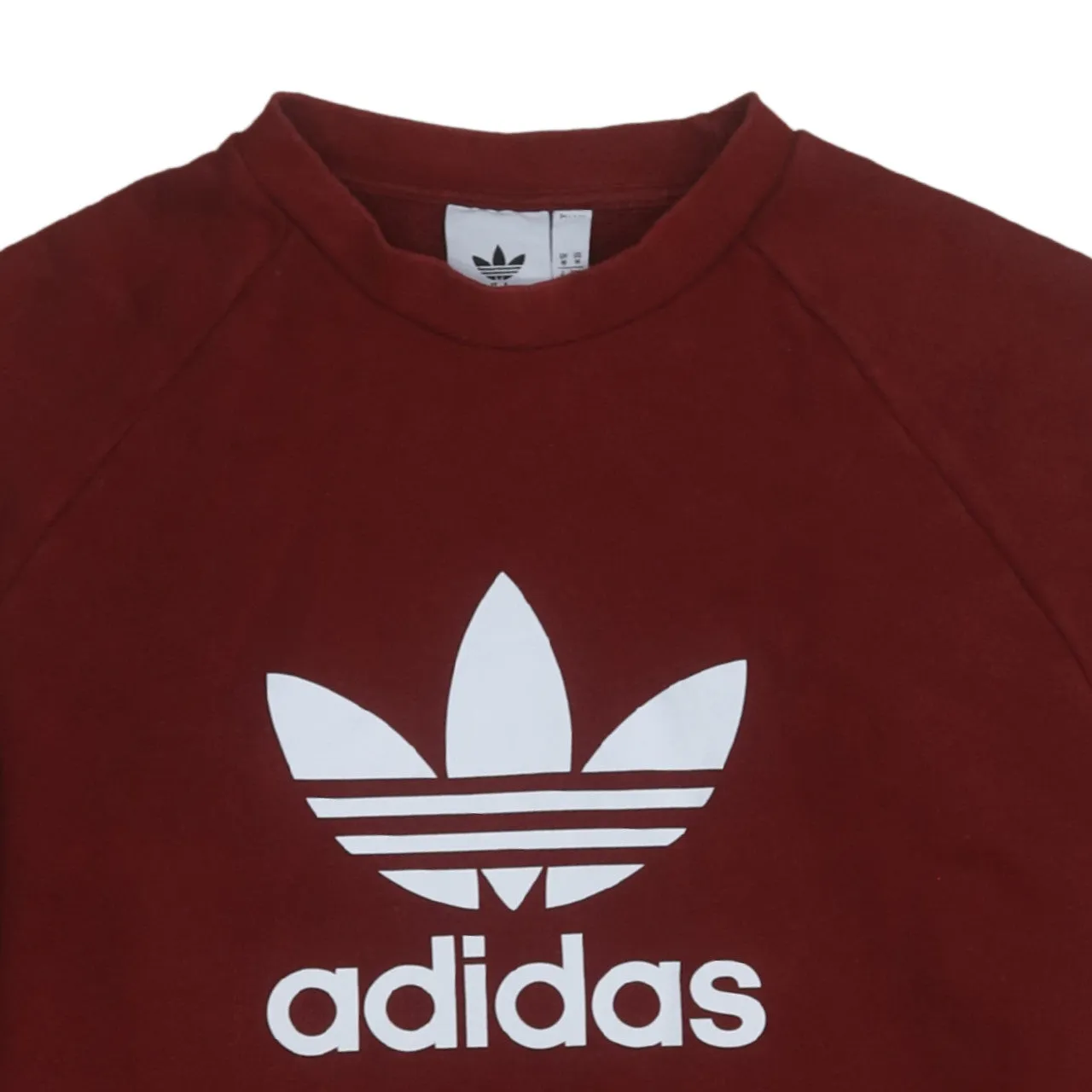 Adidas Burgundy Red Sweatshirt Men's Medium Trefoil Printed Logo Crewneck Pullover Top sold by Vintage Club product image thumbnail 3