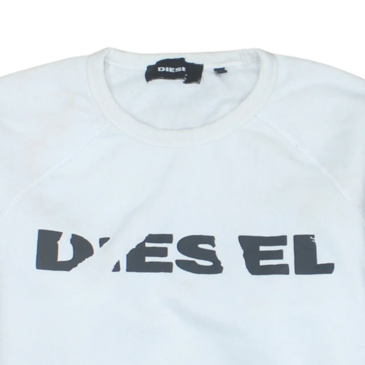 Diesel White Sweatshirt Men's Large Printed Logo Crewneck Pullover Fleece Top sold by Vintage Club product image thumbnail 3