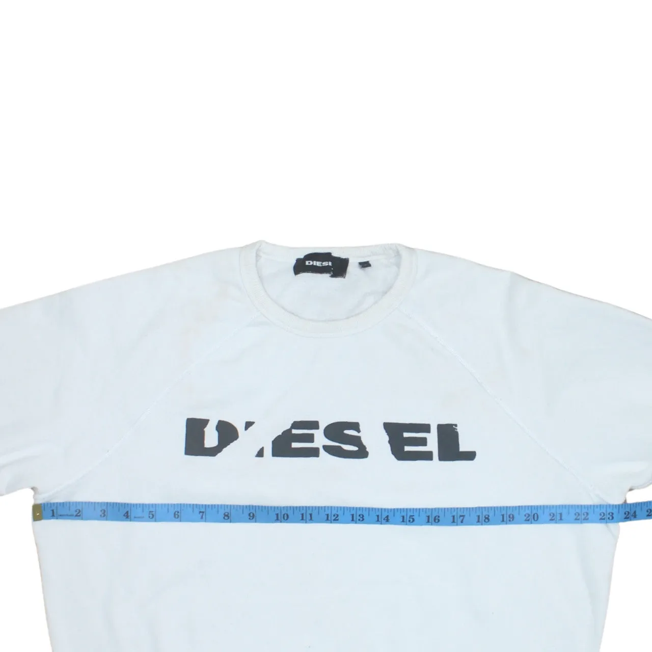 Diesel White Sweatshirt Men's Large Printed Logo Crewneck Pullover Fleece Top sold by Vintage Club product image thumbnail 5