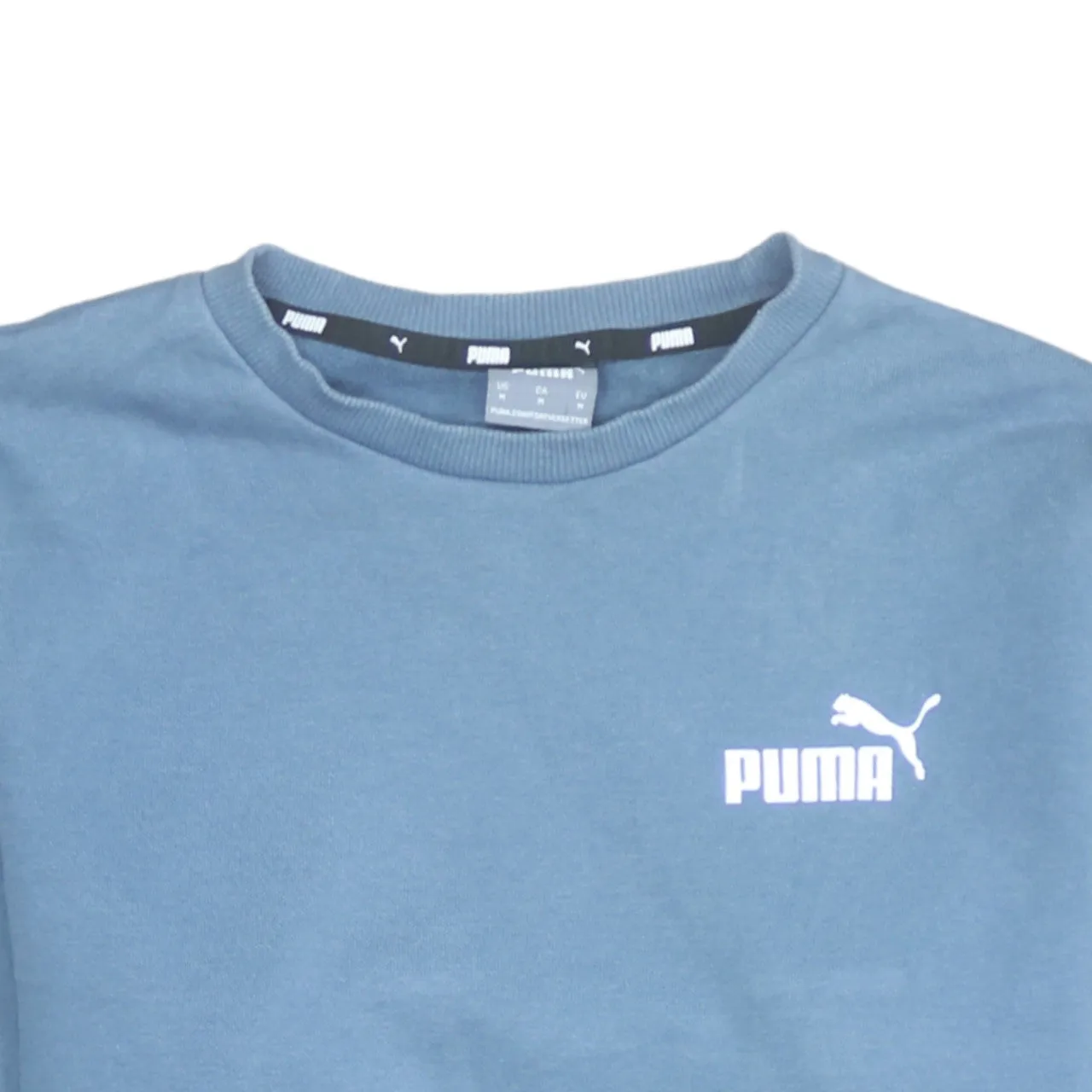 Puma Blue Sweatshirt Men's Medium Printed Chest Logo Crewneck Pullover Fleece Top sold by Vintage Club product image thumbnail 3