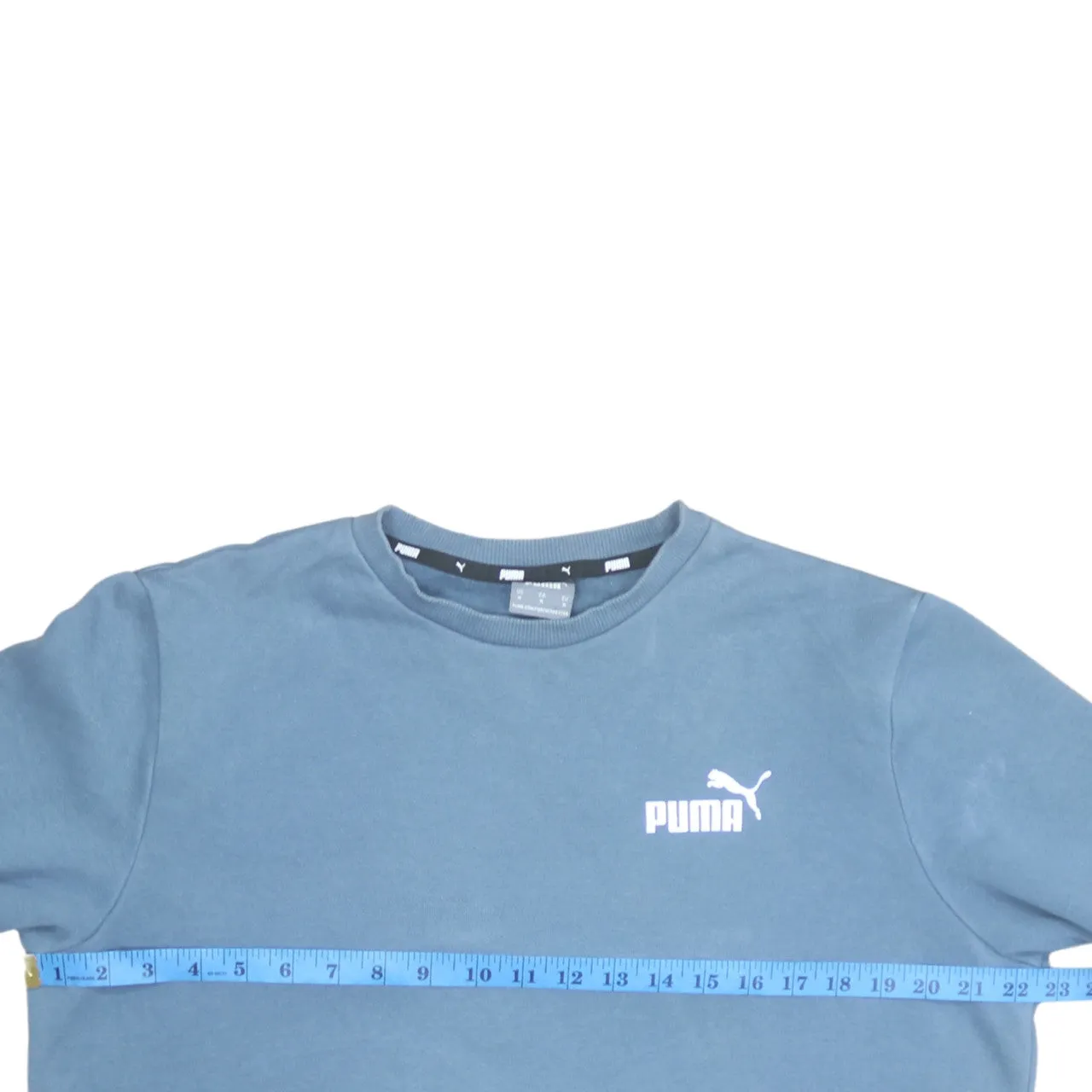 Puma Blue Sweatshirt Men's Medium Printed Chest Logo Crewneck Pullover Fleece Top sold by Vintage Club product image thumbnail 5