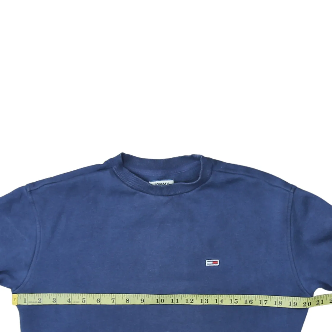 Tommy Hilfiger Navy Blue Sweatshirt Men's XSmall Embroidered Flag Logo Crewneck Pullover Fleece Top sold by Vintage Club product image thumbnail 5