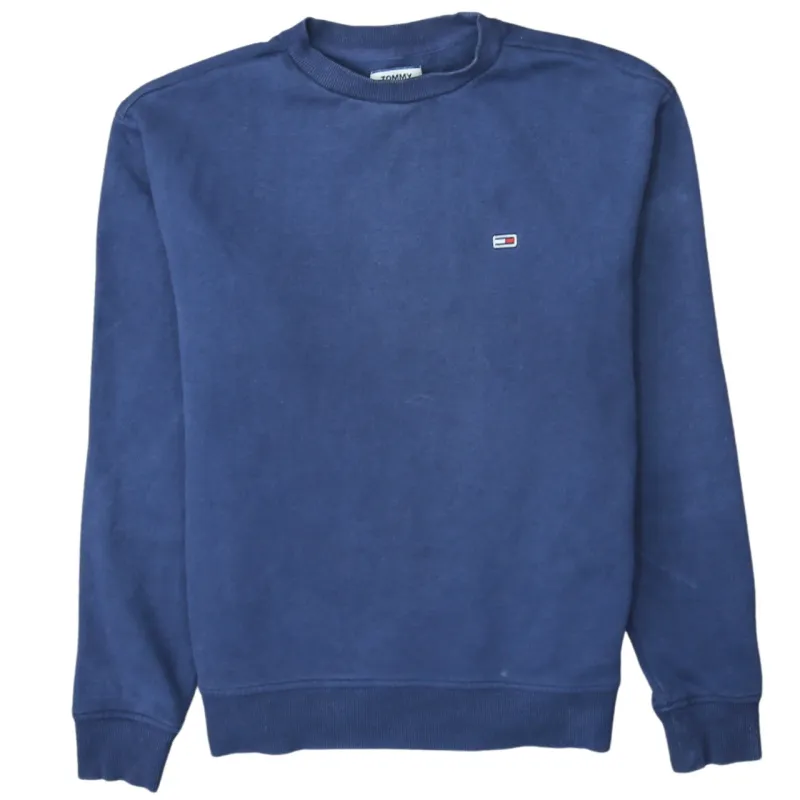 Tommy Hilfiger Navy Blue Sweatshirt Men's XSmall Embroidered Flag Logo Crewneck Pullover Fleece Top sold by Vintage Club