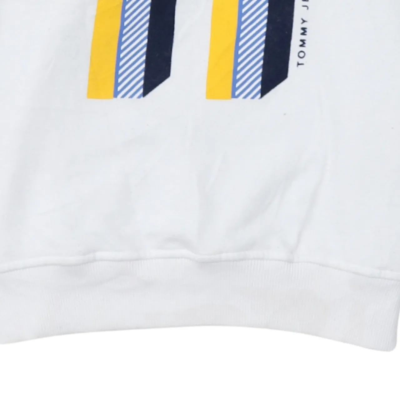 Tommy Hilfiger White Sweatshirt Men's Small Printed H Logo Crewneck Pullover Top sold by Vintage Club product image thumbnail 4