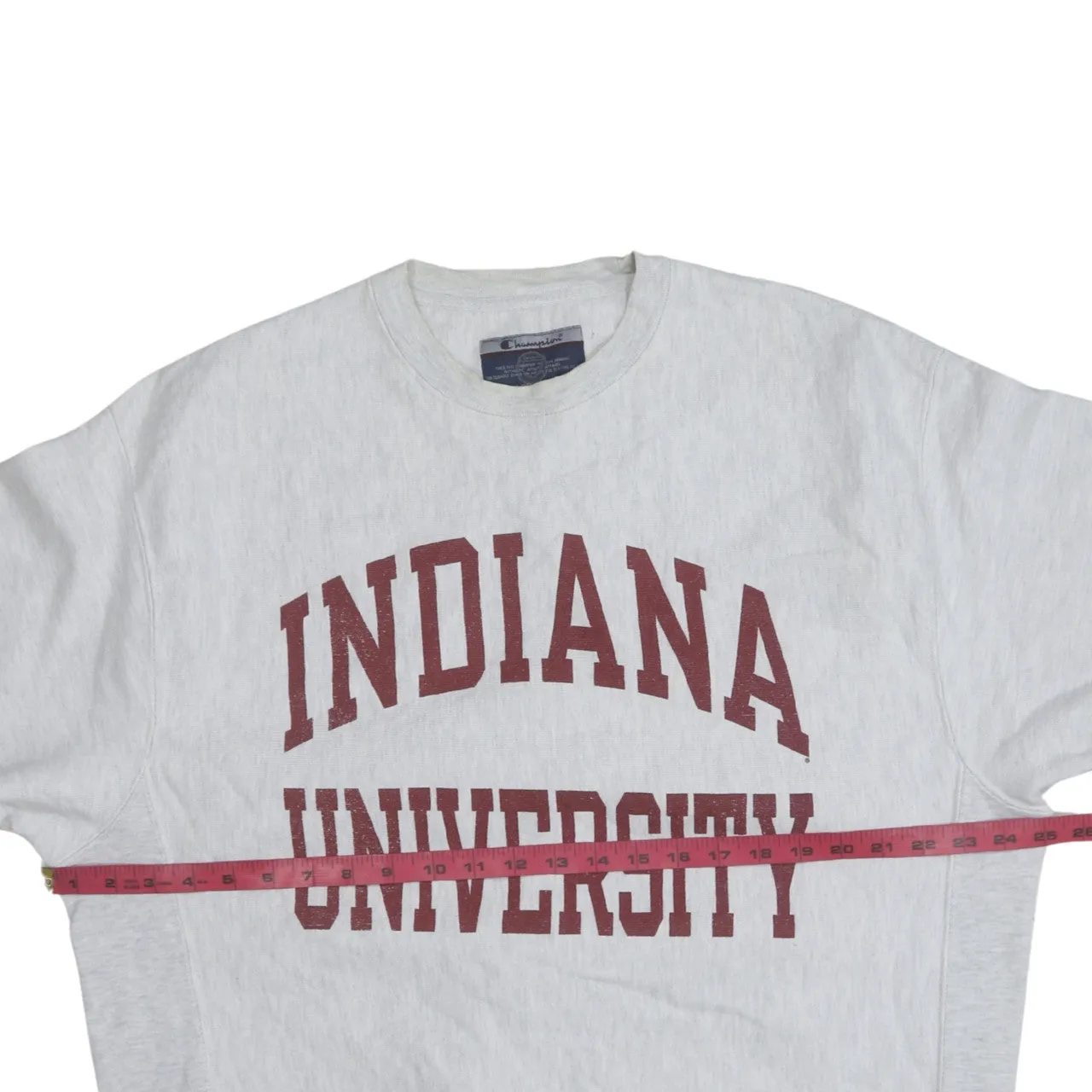 Champion Light Grey Sweatshirt Men's Large Indiana University Printed Logo Crewneck Pullover sold by Vintage Club product image thumbnail 5