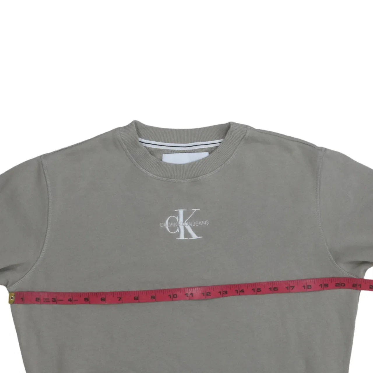 Calvin Klein Grey Sweatshirt Men's XSmall Embroidered CK Jeans Logo Crewneck Pullover sold by Vintage Club product image thumbnail 5