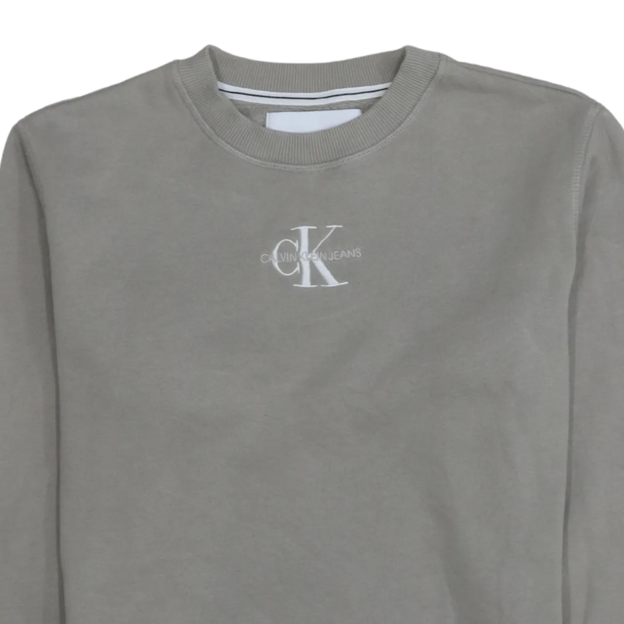 Calvin Klein Grey Sweatshirt Men's XSmall Embroidered CK Jeans Logo Crewneck Pullover sold by Vintage Club product image thumbnail 3