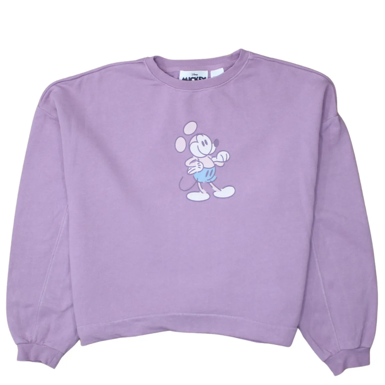 Disney Lilac Sweatshirt Men's Medium Mickey Mouse Printed Front Crewneck Pullover sold by Vintage Club