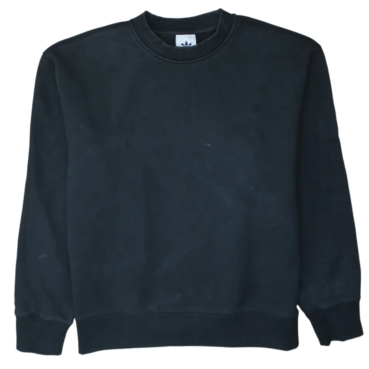 Adidas Black Sweatshirt Men's Large Small Trefoil Logo Crewneck Pullover Jumper sold by Vintage Club