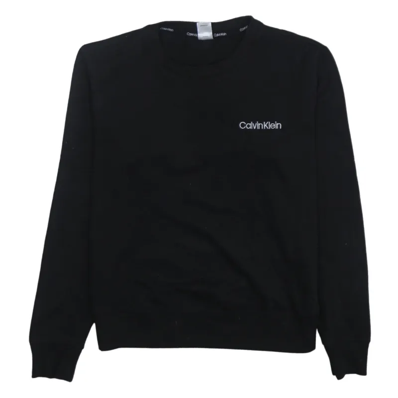 Calvin Klein Black Sweatshirt Men's Small Embroidered Chest Logo Crewneck Pullover Top sold by Vintage Club