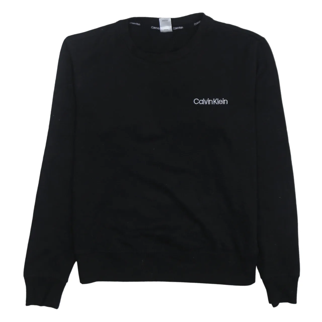 Calvin Klein Black Sweatshirt Men's Small Embroidered Chest Logo Crewneck Pullover Top sold by Vintage Club