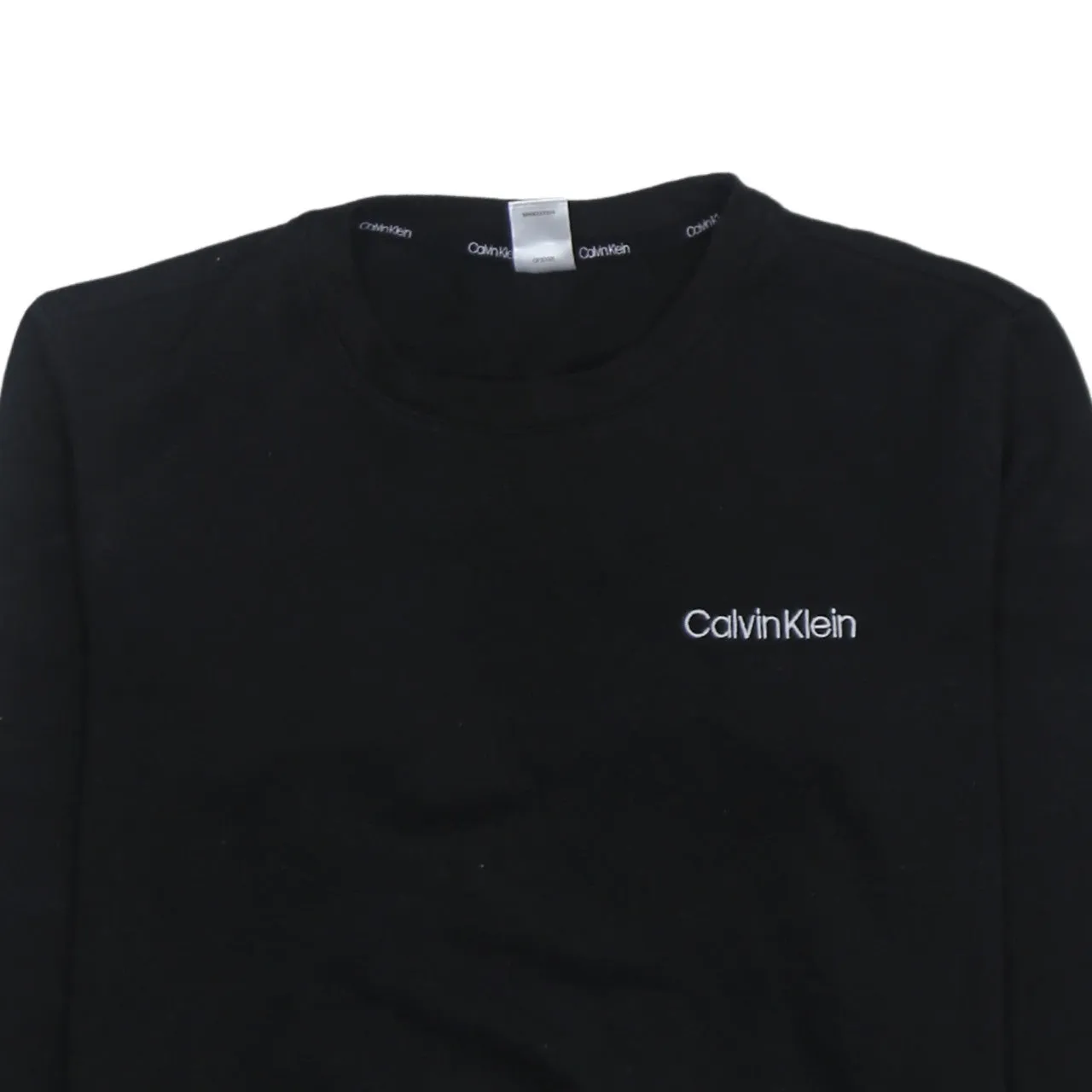 Calvin Klein Black Sweatshirt Men's Small Embroidered Chest Logo Crewneck Pullover Top sold by Vintage Club product image thumbnail 3