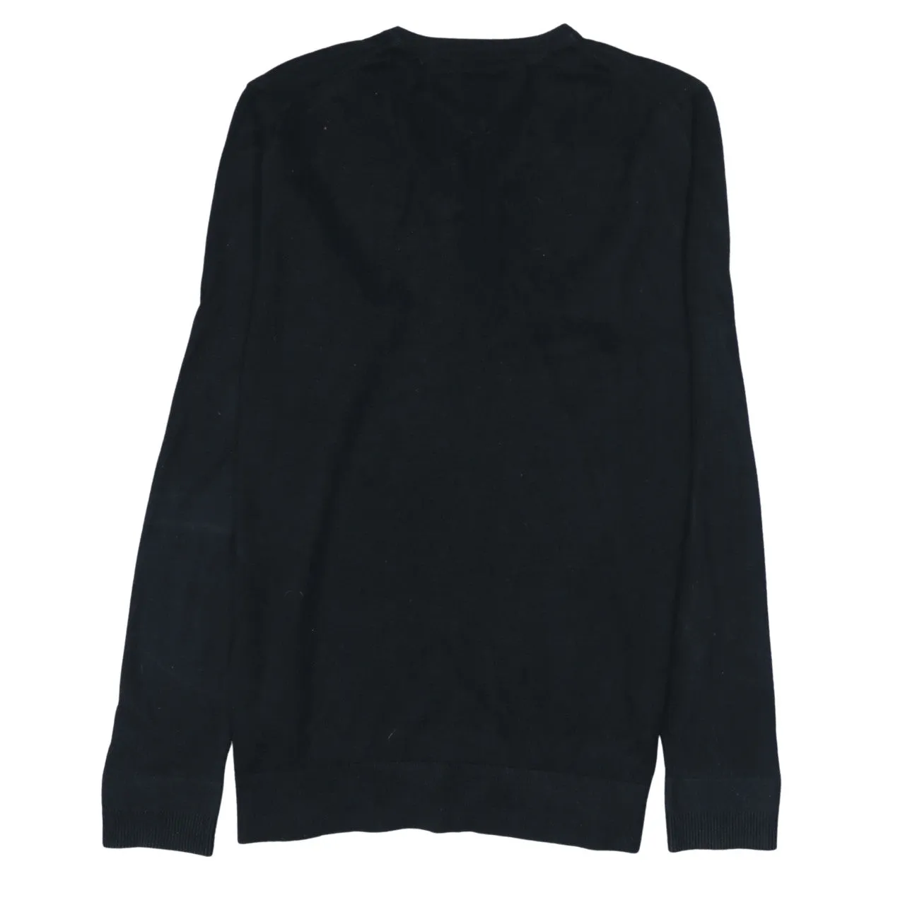 Tommy Hilfiger Black Jumper Men’s Large V Neck Embroidered Flag Logo Knit Sweater sold by Vintage Club product image thumbnail 2