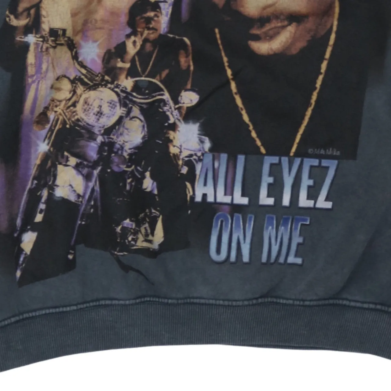 Pull&Bear Faded Black Tupac Sweatshirt Men's Large Printed Graphic All Eyez On Me Pullover sold by Vintage Club product image thumbnail 4