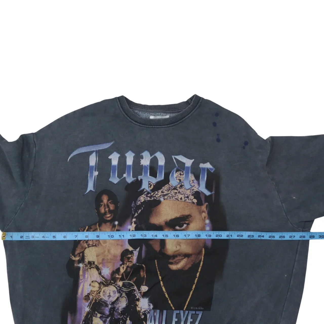 Pull&Bear Faded Black Tupac Sweatshirt Men's Large Printed Graphic All Eyez On Me Pullover sold by Vintage Club product image thumbnail 5