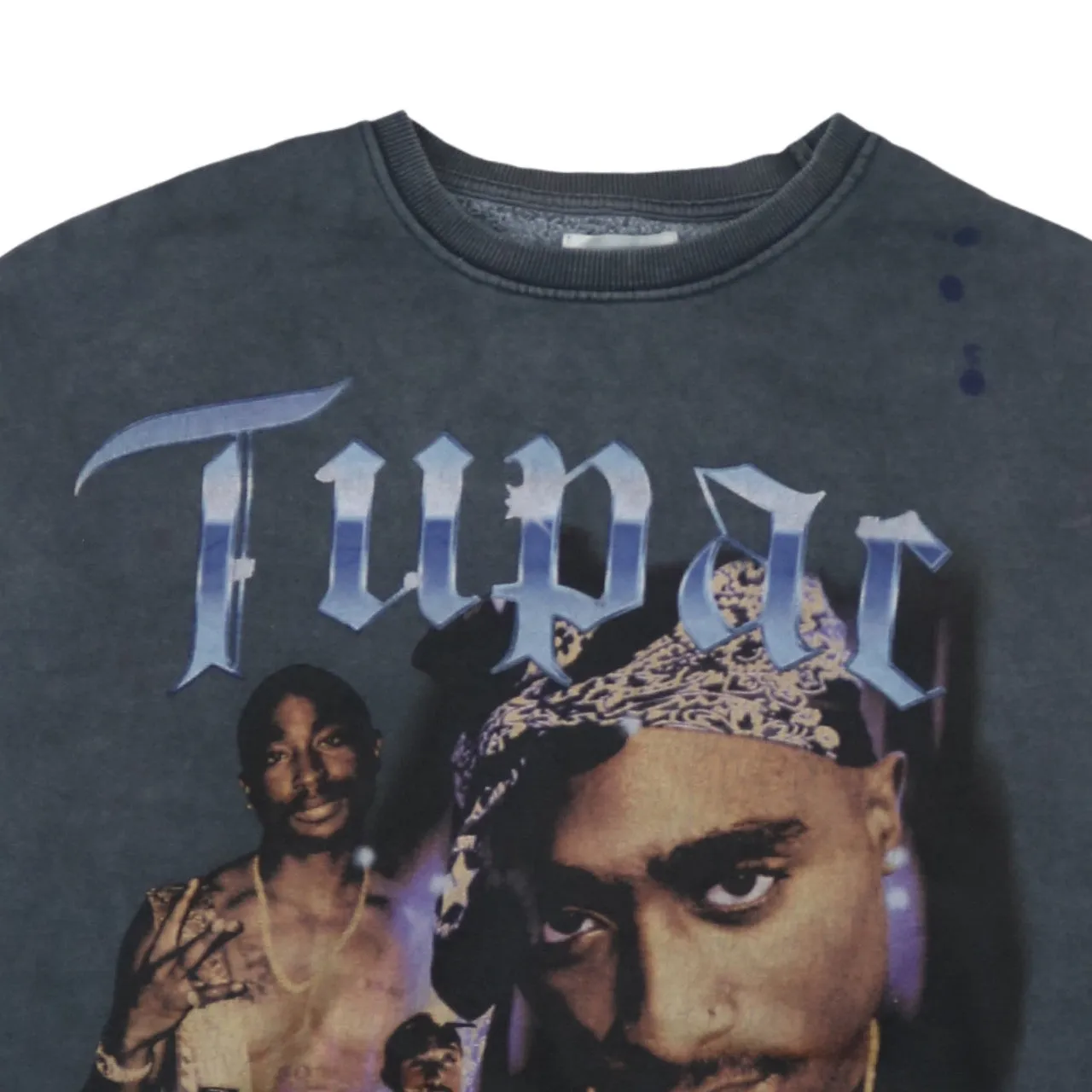 Pull&Bear Faded Black Tupac Sweatshirt Men's Large Printed Graphic All Eyez On Me Pullover sold by Vintage Club product image thumbnail 3