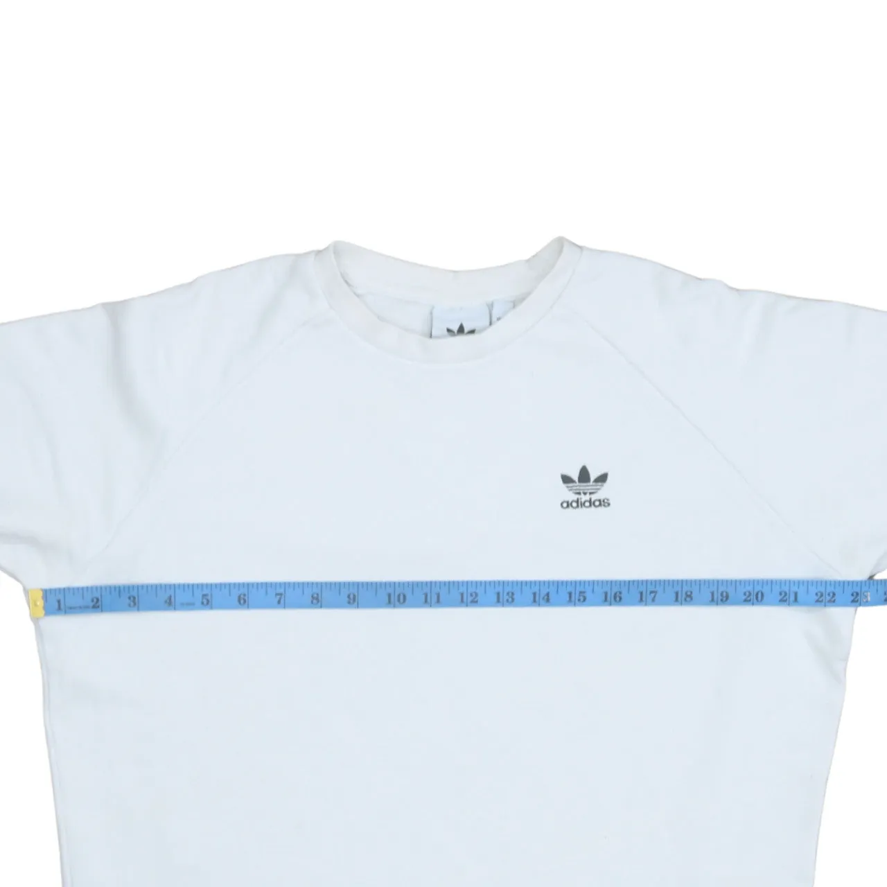 Adidas White Sweatshirt Men's Medium Small Trefoil Embroidered Logo Crewneck Pullover Top sold by Vintage Club product image thumbnail 5