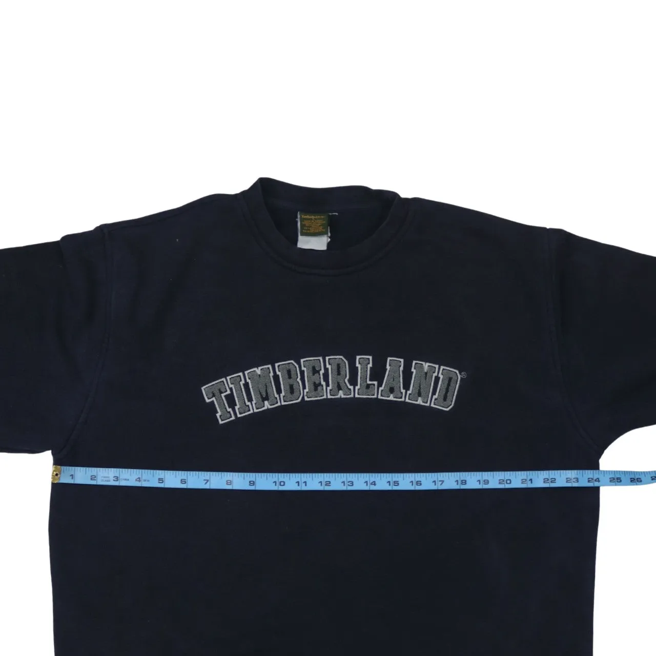 Timberland Black Sweatshirt Men's Large Embroidered Arch Logo Crewneck Pullover Fleece Top sold by Vintage Club product image thumbnail 5
