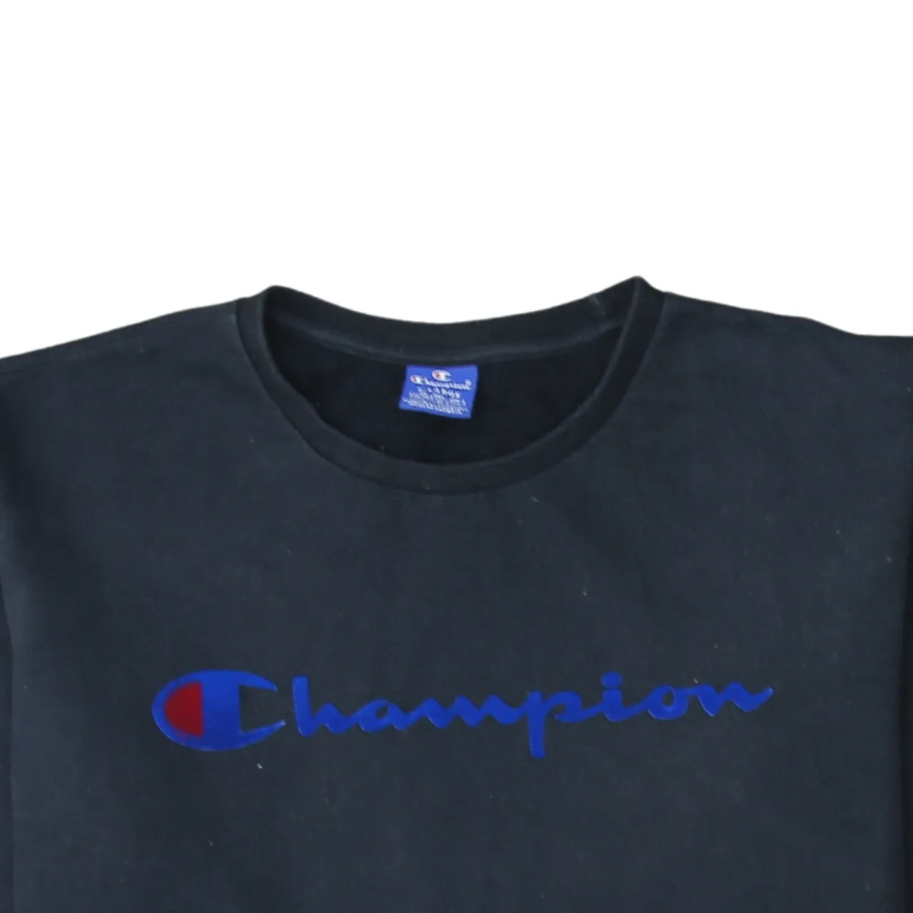 Champion Black Sweatshirt Men's XLarge Embroidered Script Logo Crewneck Pullover Fleece Top sold by Vintage Club product image thumbnail 3