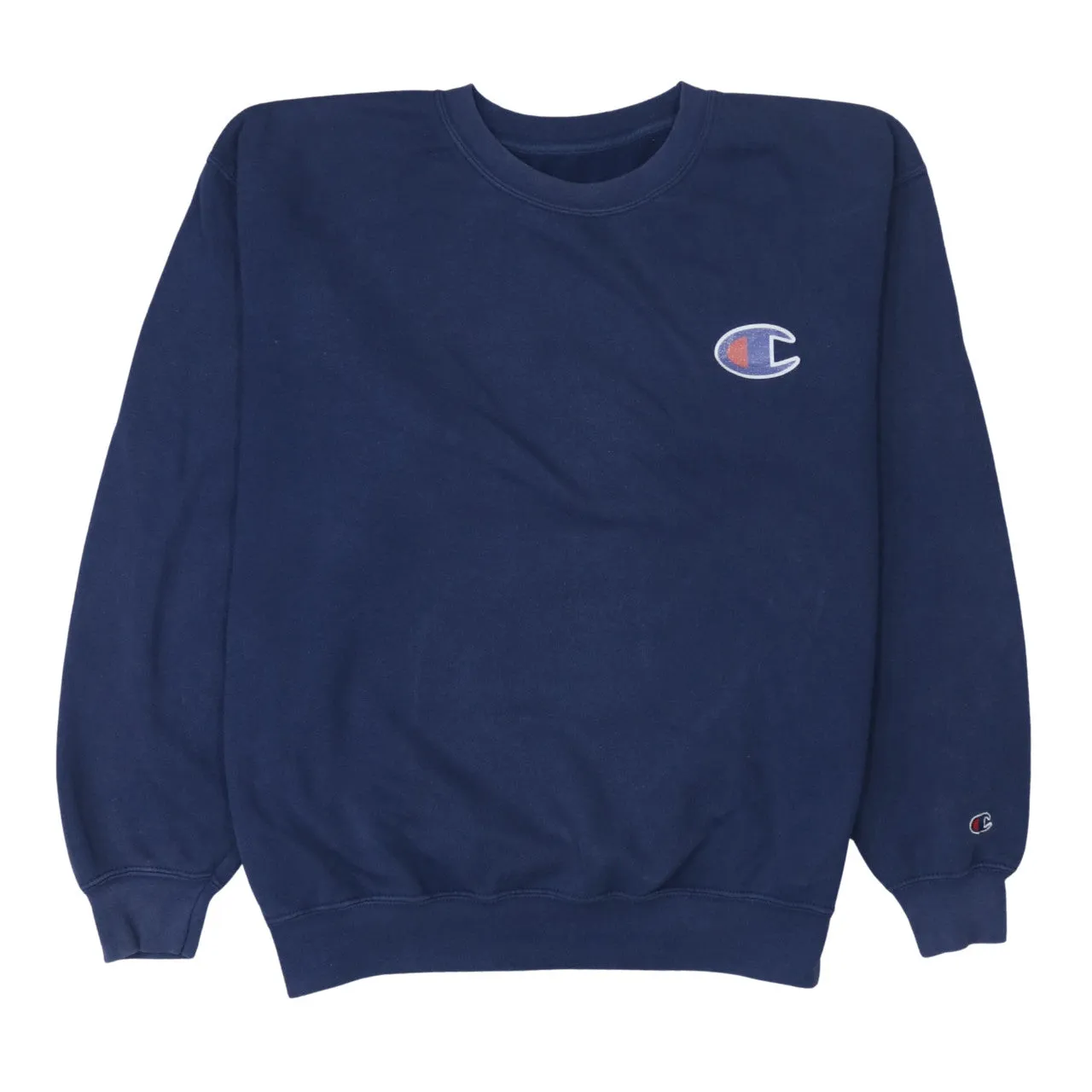 Champion Navy Blue Sweatshirt Men's XLarge Embroidered C Logo Crewneck Pullover Fleece Top sold by Vintage Club