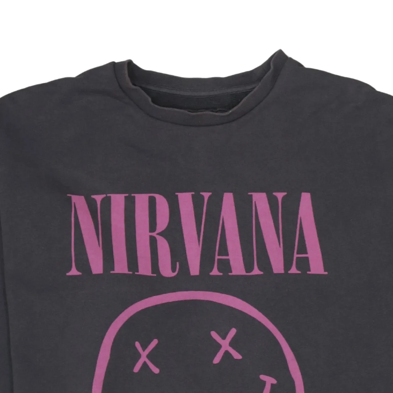 ASOS Black Nirvana Sweatshirt Men's Large Printed Smiley Logo Crewneck Pullover Top sold by Vintage Club product image thumbnail 3