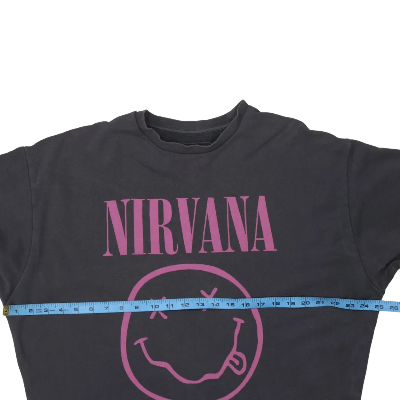 ASOS Black Nirvana Sweatshirt Men's Large Printed Smiley Logo Crewneck Pullover Top sold by Vintage Club product image thumbnail 5