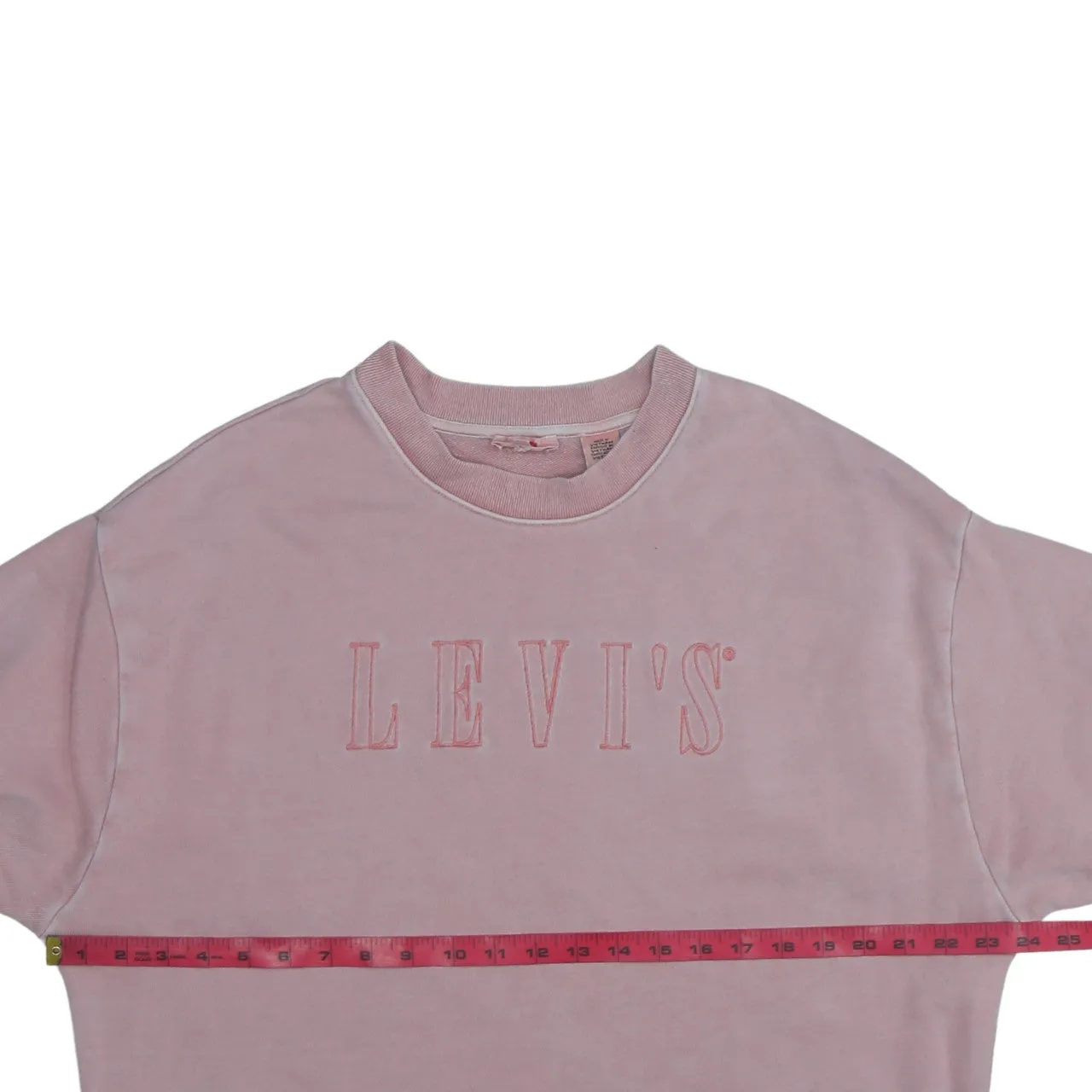 Levi's Dusty Pink Sweatshirt Men's Medium Embroidered Logo Crewneck Pullover Fleece Top sold by Vintage Club product image thumbnail 5