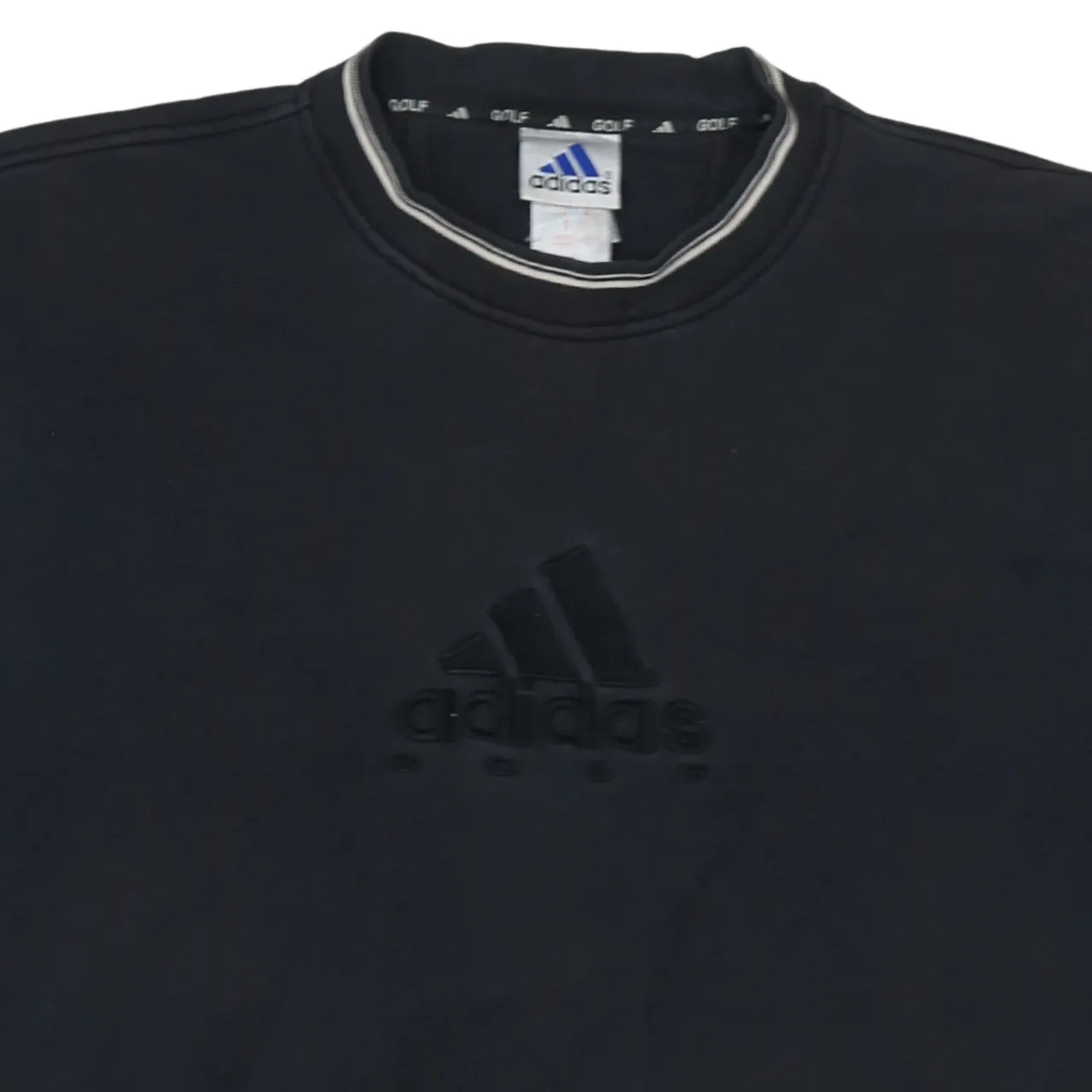 Adidas Black Sweatshirt Men's XLarge Embroidered Trefoil Logo Crewneck Pullover Jumper sold by Vintage Club product image thumbnail 3