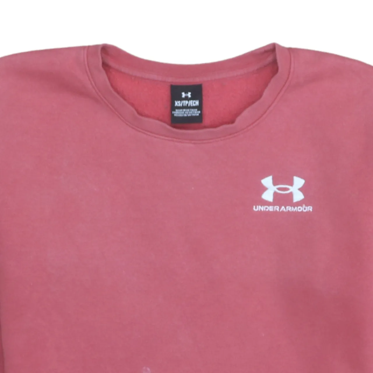 Under Armour Rose Pink Sweatshirt Men’s XSmall Printed Chest Logo Crewneck Pullover Fleece Top sold by Vintage Club product image thumbnail 3