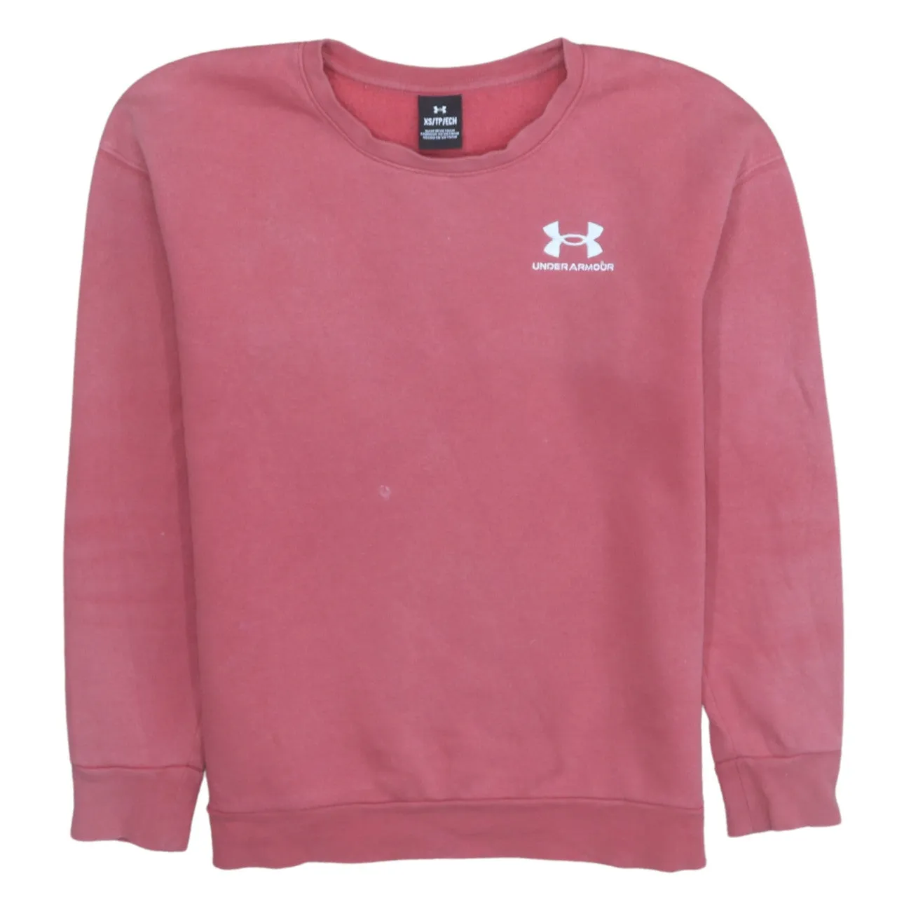 Under Armour Rose Pink Sweatshirt Men’s XSmall Printed Chest Logo Crewneck Pullover Fleece Top sold by Vintage Club