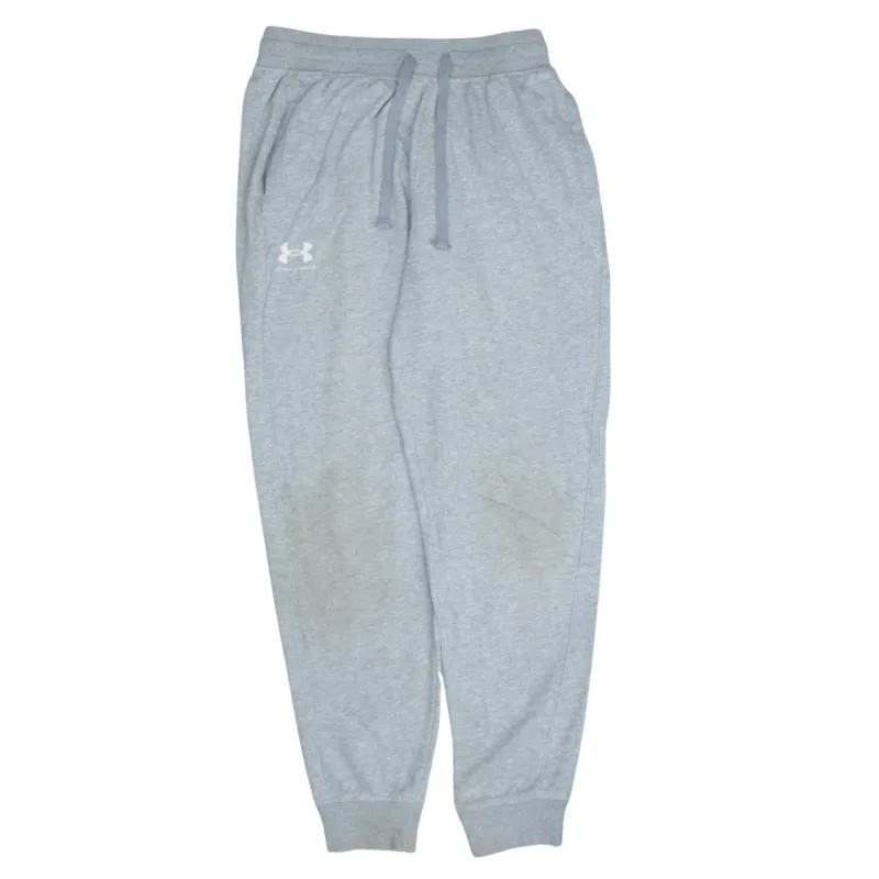 Under Armour Light Grey Joggers Men's Medium Printed Logo Drawstring Waist Cuffed Sweatpants sold by Vintage Club