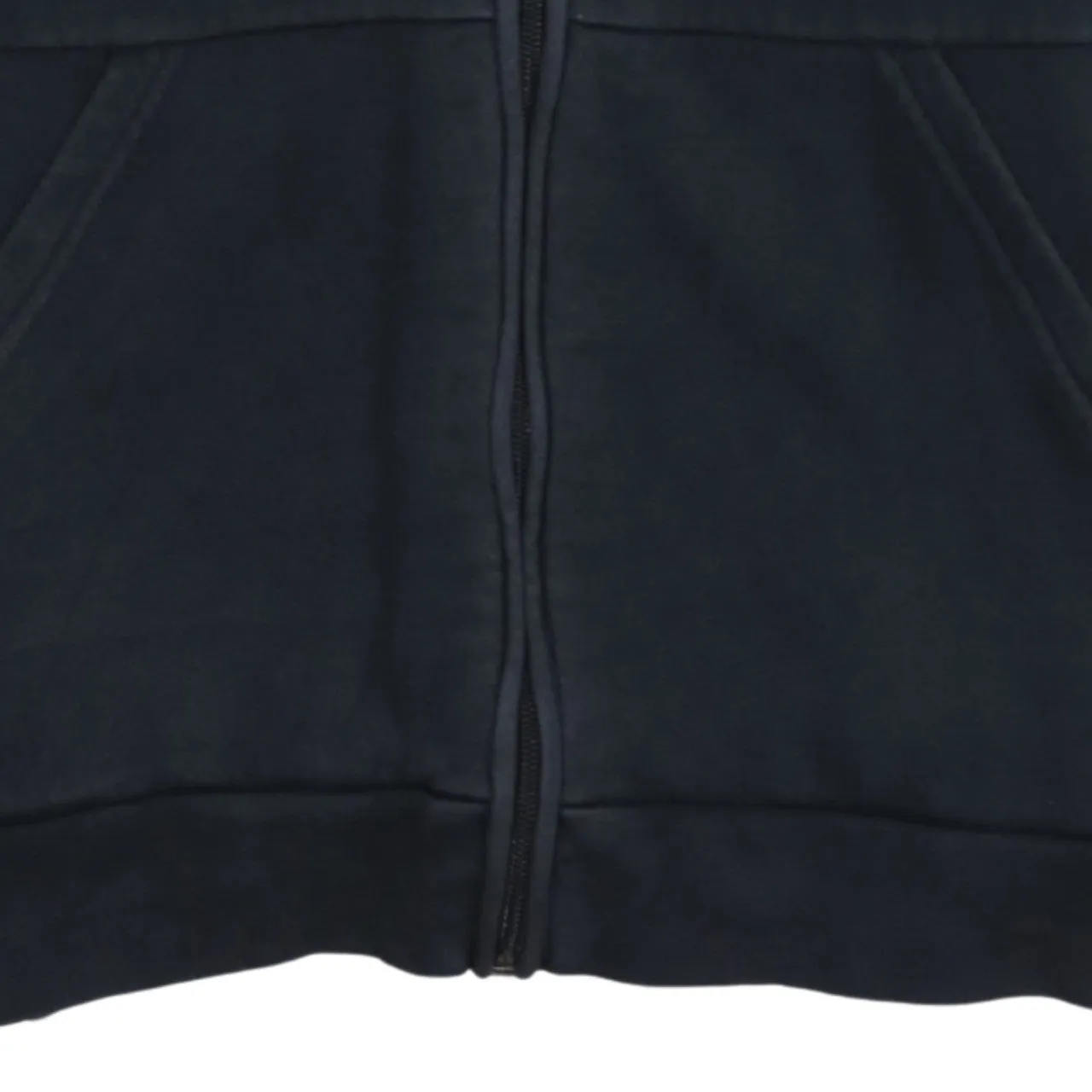 Adidas Black Full Zip Hoodie Women's Large Three Stripe Sleeves Embroidered Logo Fleece Top sold by Vintage Club product image thumbnail 4
