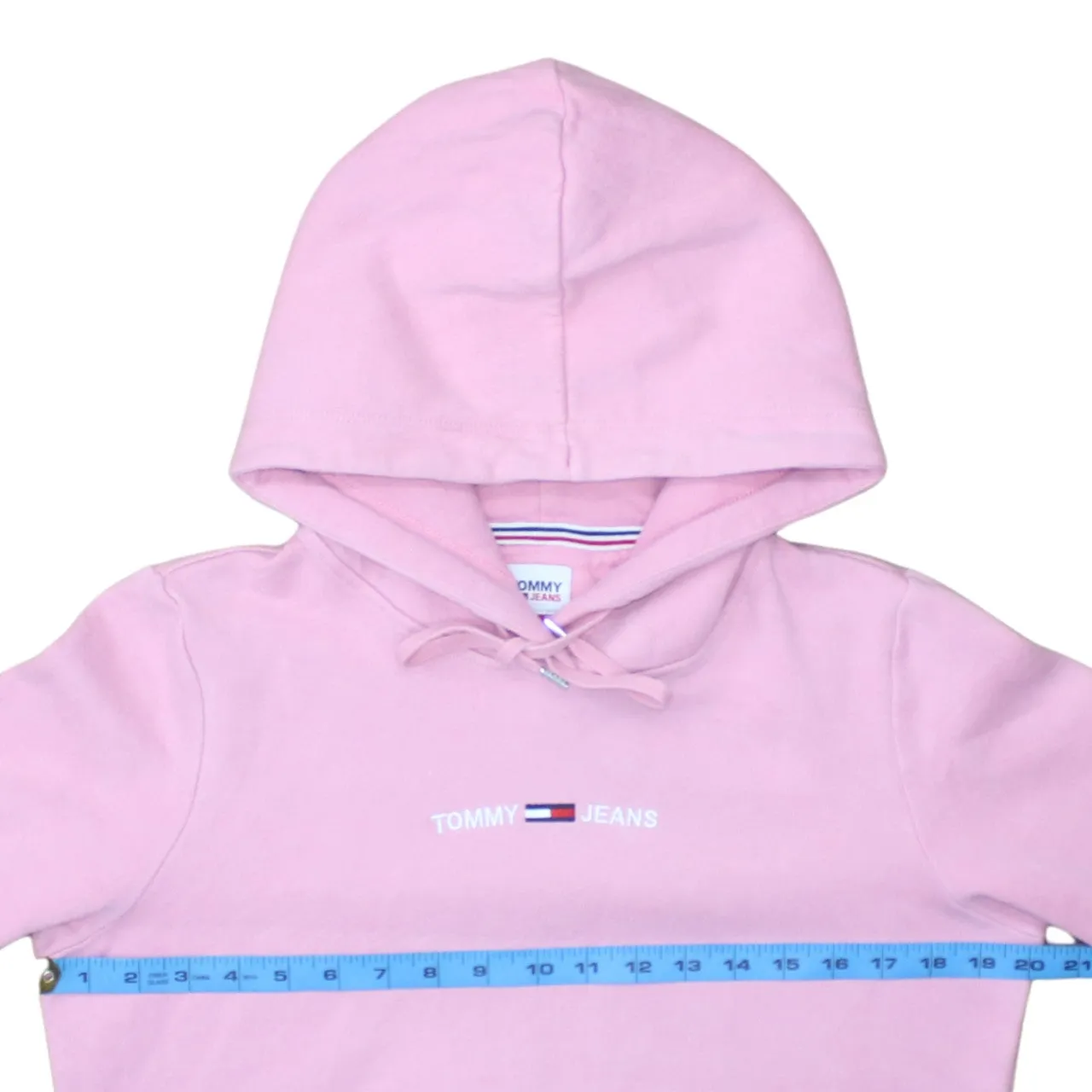 Tommy Jeans Light Pink Hoodie Men's Small Embroidered Chest Logo Front Pocket Pullover Sweatshirt sold by Vintage Club product image thumbnail 5