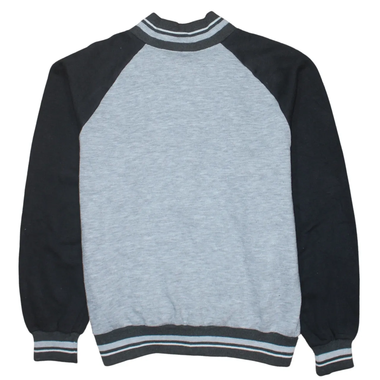 Nike Grey Black Full Zip Sweatshirt Men's Medium Embroidered Swoosh Raglan Track Top sold by Vintage Club product image thumbnail 2