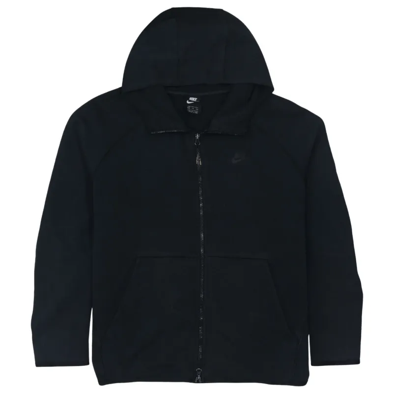 Nike Black Full Zip Hoodie Men’s XXLarge Embroidered Swoosh Split Pocket Sweatshirt made by Nike