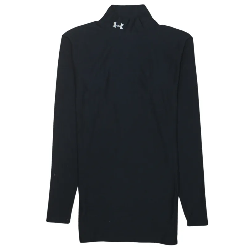 Under Armour Black Base Layer Top Men's XSmall Mock Neck Printed Logo Long Sleeve T Shirt sold by Vintage Club