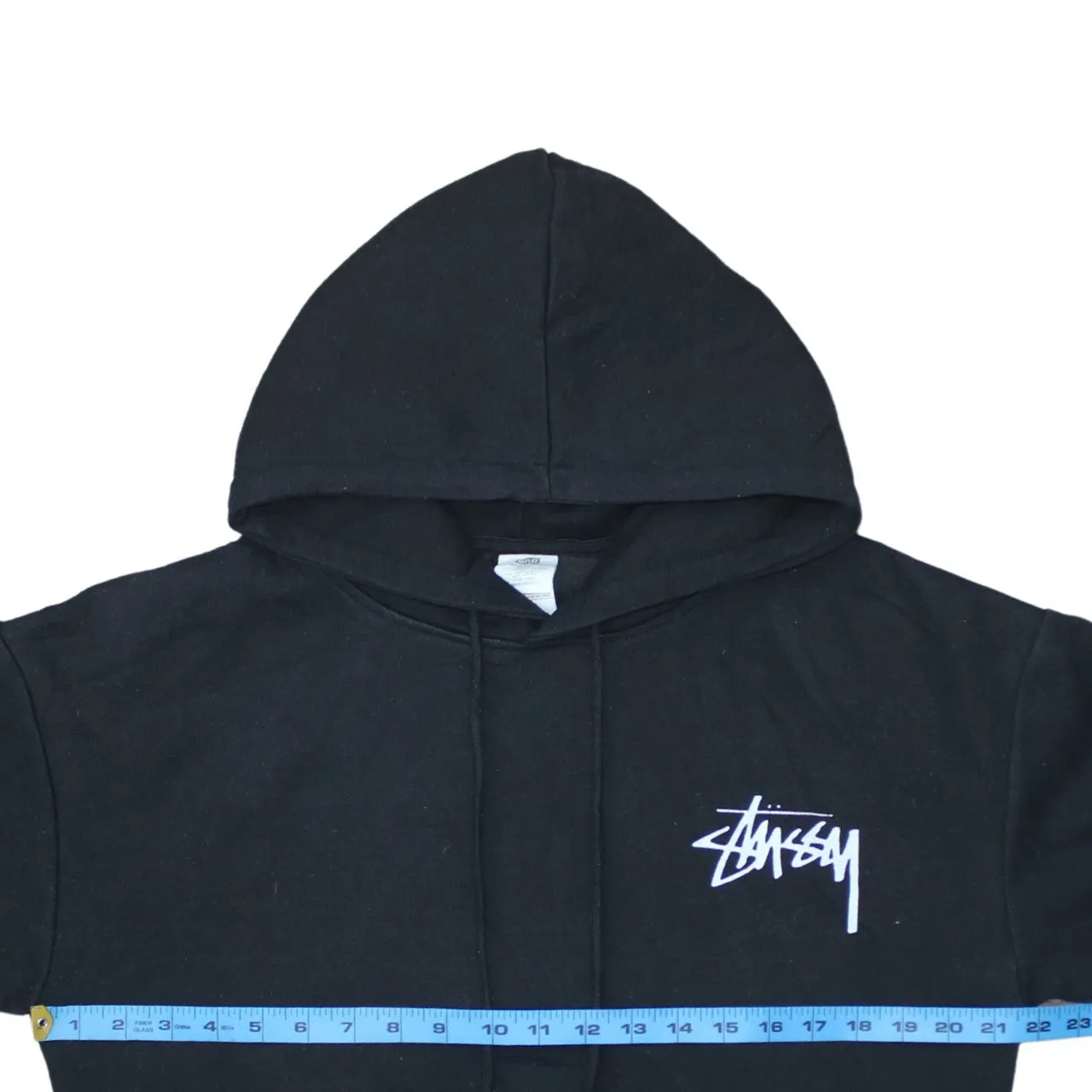 Stussy Black Hoodie Men's Medium Printed Back Logo Pullover Sweatshirt sold by Vintage Club product image thumbnail 5