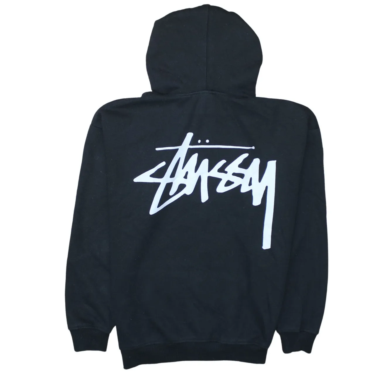Stussy Black Hoodie Men's Medium Printed Back Logo Pullover Sweatshirt sold by Vintage Club product image thumbnail 2