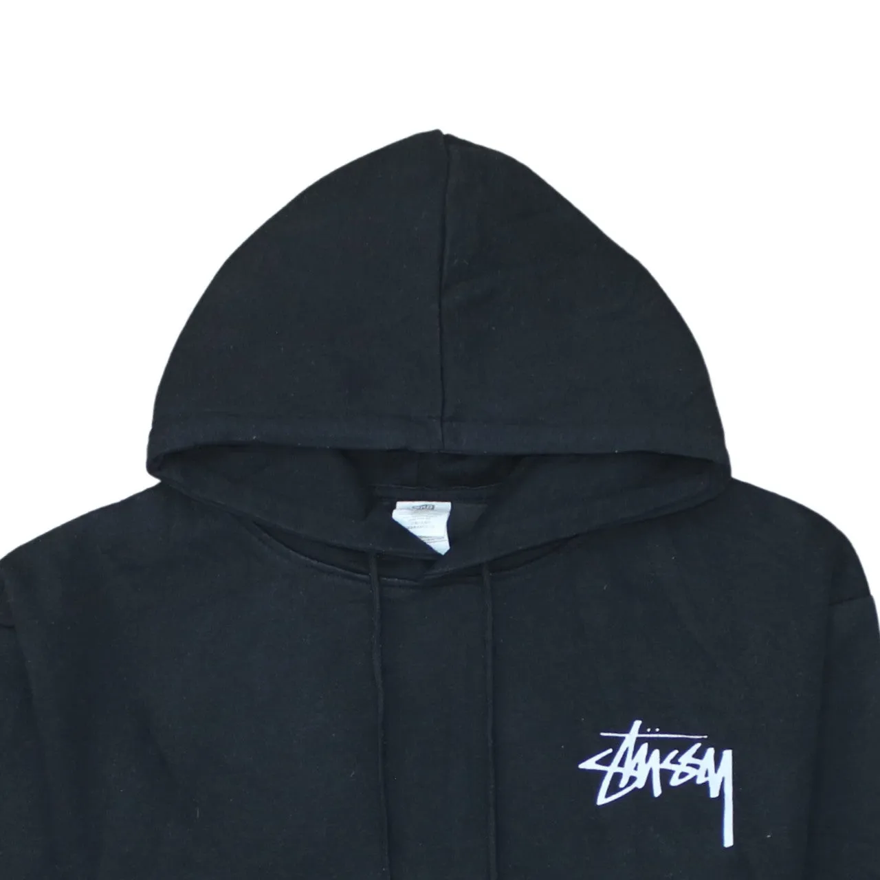 Stussy Black Hoodie Men's Medium Printed Back Logo Pullover Sweatshirt sold by Vintage Club product image thumbnail 3
