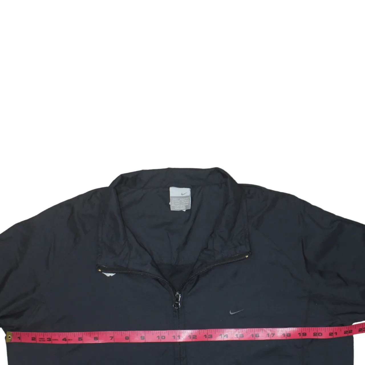Nike Black Windbreaker Jacket Women’s Large Embroidered Swoosh Full Zip Lightweight Outerwear sold by Vintage Club product image thumbnail 5