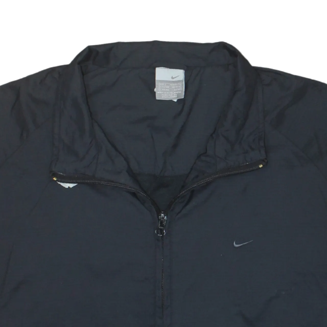 Nike Black Windbreaker Jacket Women’s Large Embroidered Swoosh Full Zip Lightweight Outerwear sold by Vintage Club product image thumbnail 3